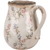 Clayre & Eef 6CE1616L Dzbanek dekoracyjny beżowo-różowy 21x16x20 cm ceramiczny