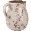 Clayre & Eef 6CE1616L Dzbanek dekoracyjny beżowo-różowy 21x16x20 cm ceramiczny