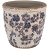 Clayre & Eef 6CE1619L Doniczka do wnętrz beżowo-niebieska Ø 17x16 cm