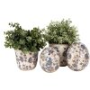 Clayre & Eef 6CE1619L Doniczka do wnętrz beżowo-niebieska Ø 17x16 cm