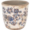 Clayre & Eef 6CE1619XS Doniczka do wnętrz beżowo-niebieska Ø 11x10 cm