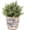 Clayre & Eef 6CE1619XS Doniczka do wnętrz beżowo-niebieska Ø 11x10 cm