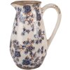 Clayre & Eef 6CE1621S Dzbanek dekoracyjny beżowo-niebieski 17x13x22 cm