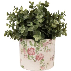 Clayre & Eef 6CE1623S Doniczka do wnętrz beżowo-różowa Ø 12x10 cm