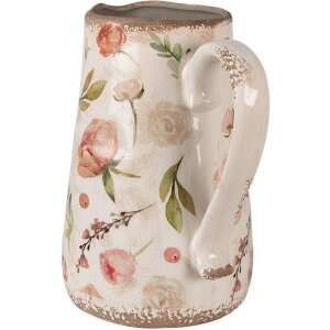 Clayre & Eef 6CE1624L Dzbanek dekoracyjny beżowo-różowy 21x15x23 cm