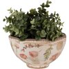 Clayre & Eef 6CE1626M Doniczka do wnętrz beżowo-różowa Ø 21x12 cm