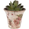 Clayre & Eef 6CE1627M Doniczka do wnętrz beżowo-różowa Ø 13x11 cm