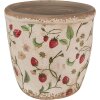 Clayre & Eef 6CE1631L Doniczka beżowo-czerwona Ø 16x16 cm Styl wiejski
