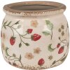 Clayre & Eef 6CE1632M Doniczka beżowo-czerwona ceramiczna Ø 16x13 cm