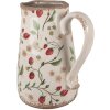 Clayre & Eef 6CE1633L Dzbanek dekoracyjny beżowo-czerwony ceramiczny 21x15x23 cm styl wiejski