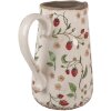 Clayre & Eef 6CE1633L Dzbanek dekoracyjny beżowo-czerwony ceramiczny 21x15x23 cm styl wiejski