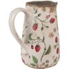 Clayre & Eef 6CE1633M Dzbanek dekoracyjny beżowo-czerwony 17x12x18 cm