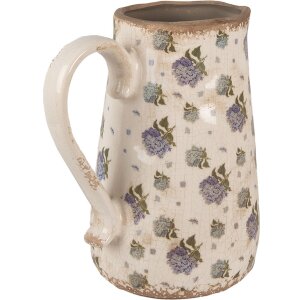 Clayre & Eef 6CE1640L Dzbanek dekoracyjny beżowo-niebieski 21x15x23 cm