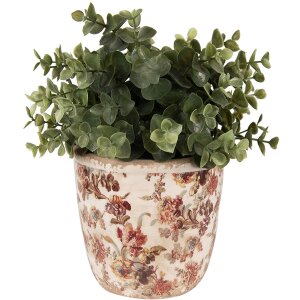 Clayre & Eef 6CE1649S Doniczka do wnętrz beżowo-różowa Ø 13x13 cm