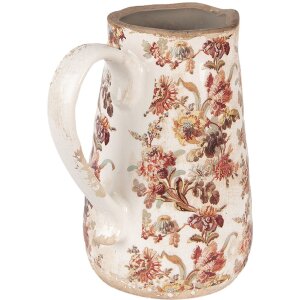 Clayre & Eef 6CE1651M Dzbanek dekoracyjny beżowo-różowy 16x12x18 cm