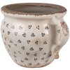 Clayre & Eef 6CE1655M Doniczka do wnętrz beżowo-czarna 17x14x12 cm