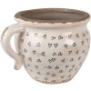 Clayre & Eef 6CE1655M Doniczka do wnętrz beżowo-czarna 17x14x12 cm