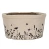Clayre & Eef 6CEFAF0002L Doniczka Inside Beige Black Ceramic Ø 20x11 cm