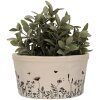 Clayre & Eef 6CEFAF0002L Doniczka Inside Beige Black Ceramic Ø 20x11 cm