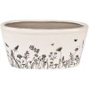 Clayre & Eef 6CEFAF0003M Doniczka do wnętrz beżowo-czarna 23x11x11 cm