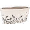 Clayre & Eef 6CEFAF0003M Doniczka do wnętrz beżowo-czarna 23x11x11 cm