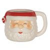 Clayre & Eef 6CEMU0133 Kubek Biały Czerwony 15x11x9 cm - Kubek świąteczny 450 ml