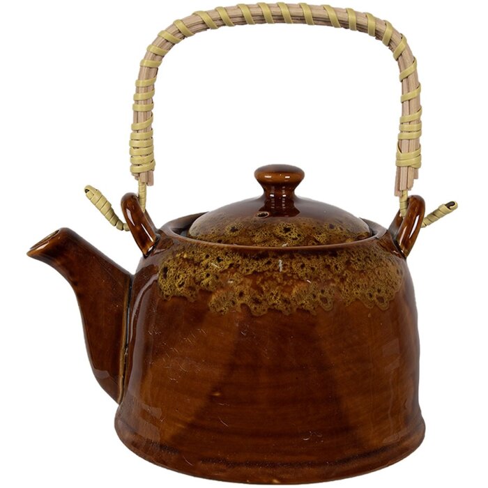 Clayre & Eef 6CETE0136 Czajniczek brązowy Ø 14x12 cm - 750 ml