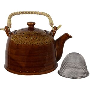 Clayre & Eef 6CETE0136 Czajniczek brązowy Ø 14x12 cm - 750 ml