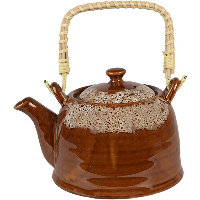 Clayre & Eef 6CETE0139 Czajniczek brązowy Ø 14x12 cm - 750 ml
