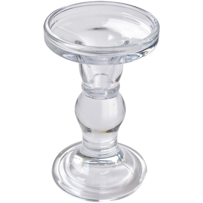 Clayre & Eef 6GL4403 Świecznik Crown Transparent Ø 8x14 cm
