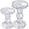 Clayre & Eef 6GL4403 Świecznik Crown Transparent Ø 8x14 cm