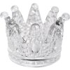 Clayre & Eef 6GL4430 Szklany świecznik Crown Transparent Ø 7x5 cm