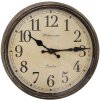 Clayre & Eef 6KL0806 Zegar ścienny brązowy Ø 30 cm styl country szkło plastik