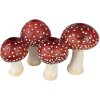 Clayre & Eef 6PR3899 Świecznik Grzyby czerwony, biały 30x17x17 cm