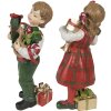 Clayre & Eef 6PR3920 Dekoracja dziecięca czerwona, zielona 7x6x13 - 7x5x13 cm (2 sztuki)