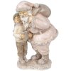 Clayre & Eef 6PR3932 Statuetka dekoracji bożonarodzeniowej Ojciec Gwiazdka różowa 13x11x18 cm