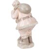 Clayre & Eef 6PR3932 Statuetka dekoracji bożonarodzeniowej Ojciec Gwiazdka różowa 13x11x18 cm