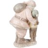 Clayre & Eef 6PR3932 Statuetka dekoracji bożonarodzeniowej Ojciec Gwiazdka różowa 13x11x18 cm