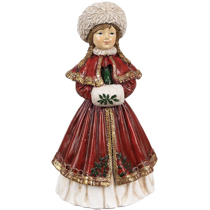 Clayre & Eef 6PR3943 Dekoracja Dziewczynka czerwona 9x7x17 cm