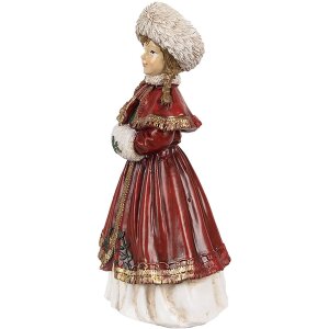 Clayre & Eef 6PR3943 Dekoracja Dziewczynka czerwona 9x7x17 cm