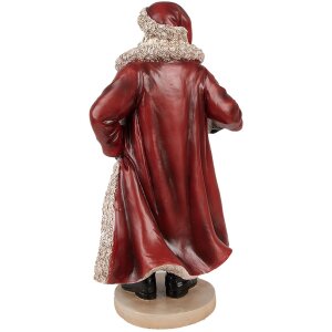 Clayre & Eef 6PR3951 Statuetka dekoracji bożonarodzeniowej Ojciec Gwiazdka czerwona 18x14x33 cm