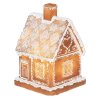 Clayre & Eef 6PR3974 Domek dekoracyjny z LED brązowy 13x13x18 cm- 3xAAA