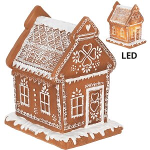 Clayre & Eef 6PR3975 Domek dekoracyjny z LED brązowy...