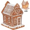Clayre & Eef 6PR3975 Domek dekoracyjny z LED brązowy 15x12x17 cm- 3xAAA