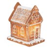 Clayre & Eef 6PR3975 Domek dekoracyjny z LED brązowy 15x12x17 cm- 3xAAA