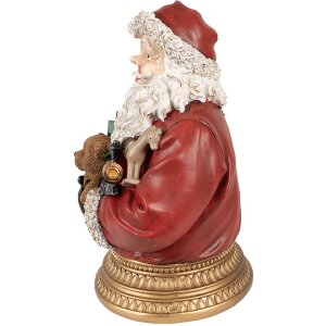 Clayre & Eef 6PR4908 Statuetka dekoracji świątecznej Ojciec Gwiazdka czerwona 22x18x29 cm
