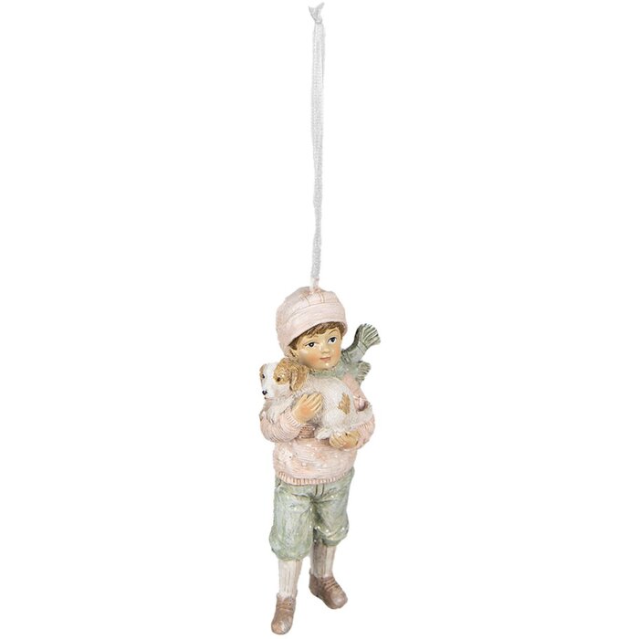 Clayre & Eef 6PR4914 Zawieszka dekoracyjna dziecięca różowa 6x4x11 cm