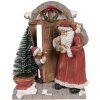 Clayre & Eef 6PR4945 Dekoracja świąteczna Ojciec Gwiazdka LED czerwono-brązowa 18x8x22 cm