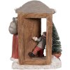Clayre & Eef 6PR4945 Dekoracja świąteczna Ojciec Gwiazdka LED czerwono-brązowa 18x8x22 cm
