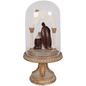 Clayre & Eef 6PR4947 Szklany dzwonek dekoracyjny w kolorze złotym Ø 14x29 cm